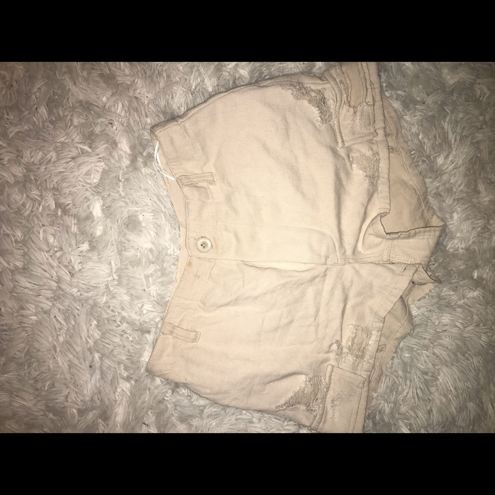 Distressed cargo shorts